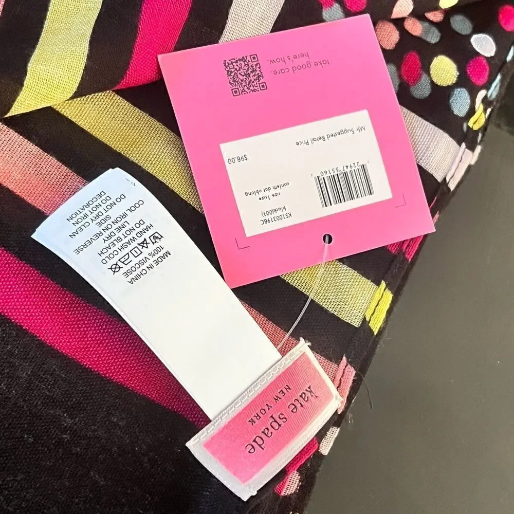 NWT KATE SPADE confetti oblong scarf